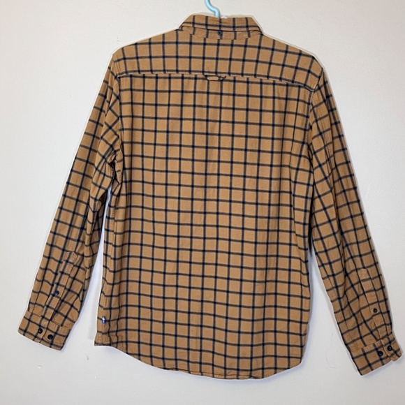 Fjallraven Ovik Flannel Check Plaid Shirt - Men's Size M - Tan - Picture 5 of 12